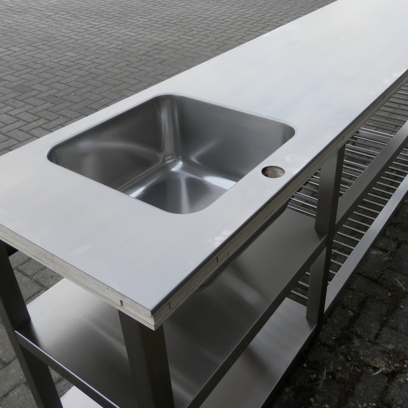 RVS Keukenblad met Spoelbak